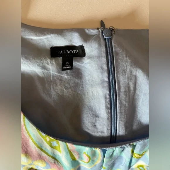 Talbots VOILE MIDI DRESS PAISLEY Fit & Flare Dress
Scoop Neck self-tie belt 16 - Picture 2 of 6